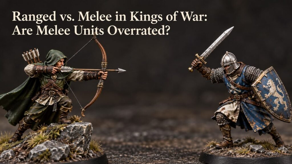 Painted archer and swordsman miniatures shown in comparison.