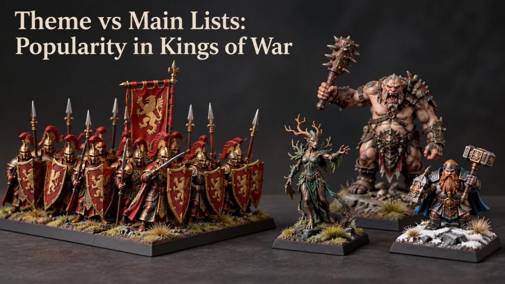 A cohesive regiment and several varied miniatures shown side by side.
